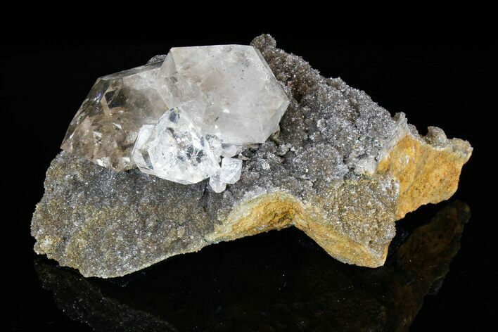 Herkimer Diamond Crystal Cluster on Druzy Quartz - New York #175392